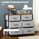 image 4 of HOMCOM 6 Drawer Fabric Chest of Drawers w/ Wooden Top for Hallway Grey