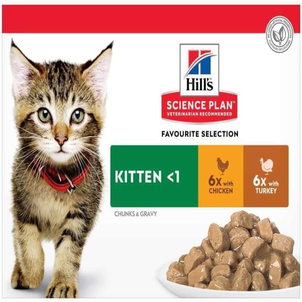 image 1 of Hill's Cat Food Hills Feline Kitten Mpk Cig Poultry (12Pk) 85g