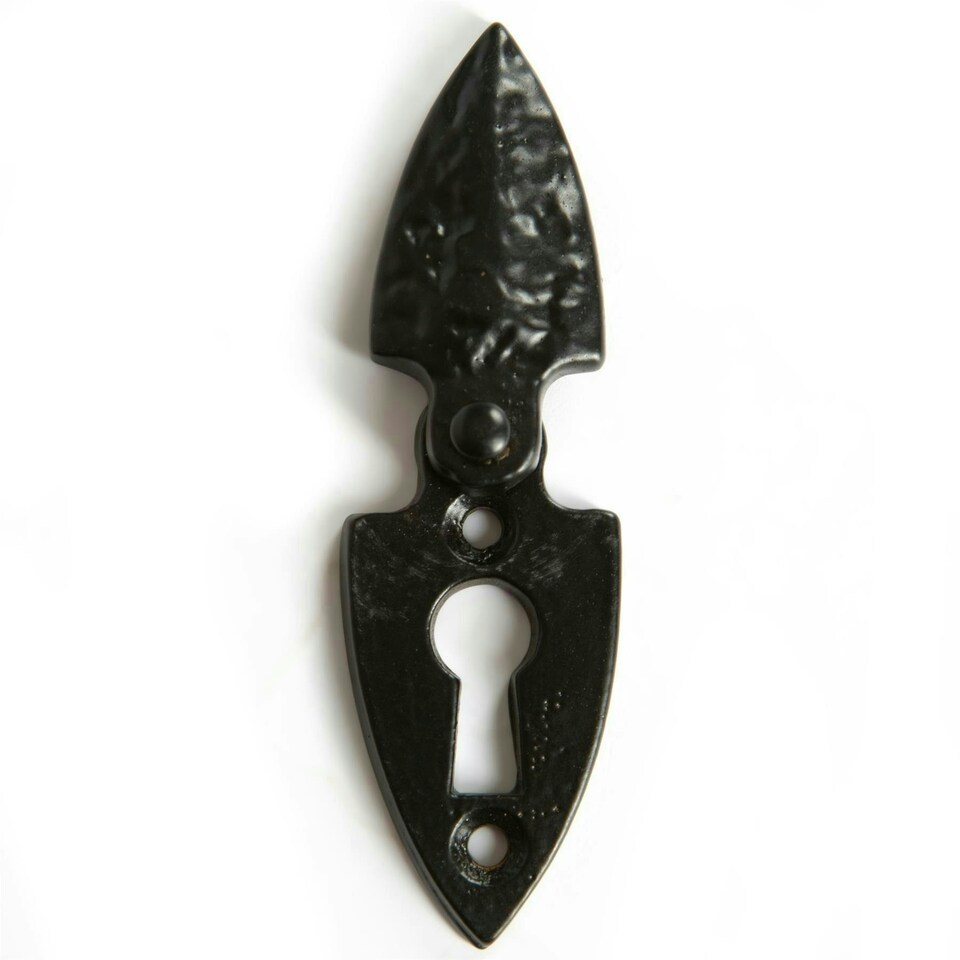image 1 of Hammer & Tongs Arrowhead Escutcheon Plate with Cover - W30mm x H55mm - Black