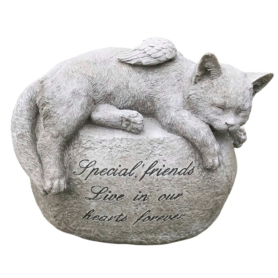 image 1 of Cat With Angel Wings Memorial Grave Marker Or Pet Loss Gift