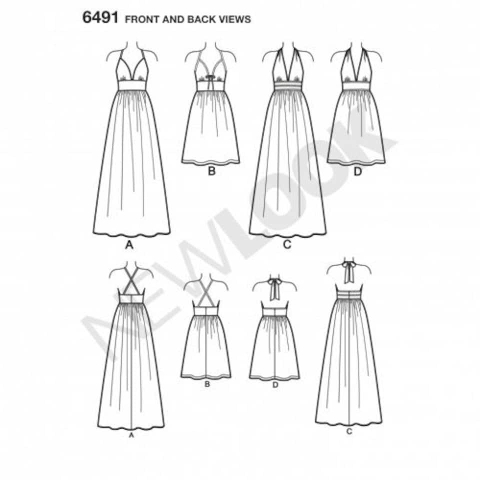 image 1 of New Look 6491 Paper Sewing Pattern – Women’s Dress, Size A (10–12–14–16–18–20–22), Intermediate