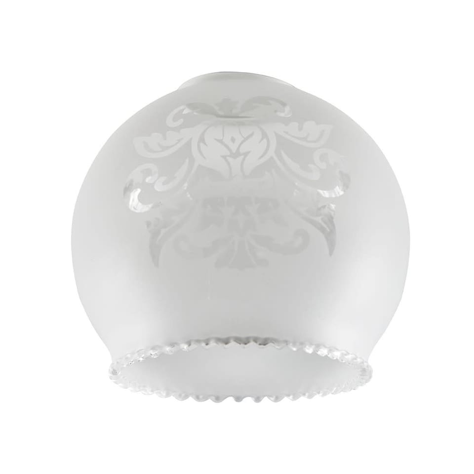 image 1 of ValueLights 3 Pack Decoratively Etched Pattern Frosted White Glass Replacement Shades