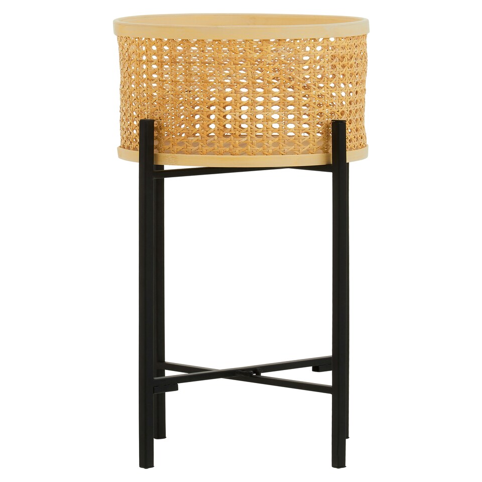 image 1 of Interiors by Premier Contemporary Small Planter, Handwoven Detailing On Small Outdoor Planters, Sturdy Planter For Flowers Cream