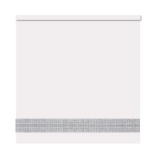 210cm White Straight Diamante Edge Border Roller Blind White | White
