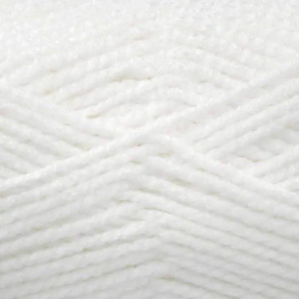 King Cole White Big Value Baby Chunky Yarn (Value Pack 12 x 100g Balls) For Crochet, Knitting - 152m per ball