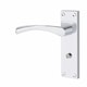 image 3 of Golden Grace Victorian Scroll Astrid Door Handles Bathroom WC Toilet in Polished Chrome with (GG) Bathroom Mortise Lock & 1 Pair of 3" Ball Bearing Hinges Chrome