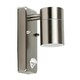 image 2 of ValueLights Barrow Stainless Steel Outdoor Garden Wall Down Light with PIR Motion Sensor - IP44 Rated with LED Bulb