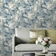 image 2 of Muriva Elixir Marble Wallpaper - Blue/Gold - 10m x 53cm Blue