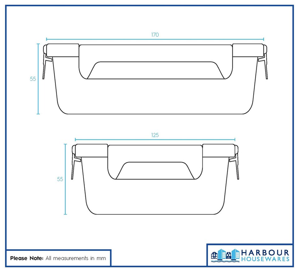image 1 of Harbour Housewares Glass Food Storage Containers with Lids - 640ml - Pack of 5