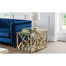 Gold Chrome Frame Nest of Tables | Silver | Silver