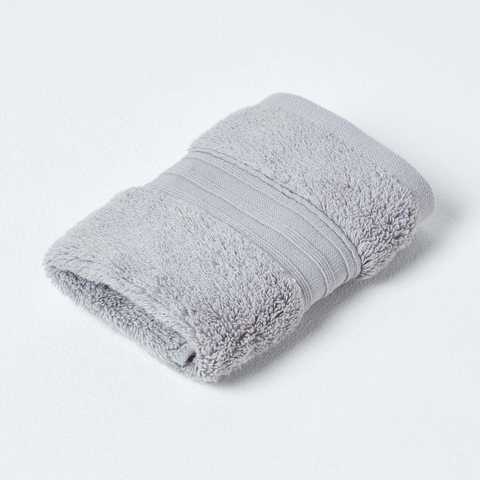 Homescapes Zero Twist Supima Cotton Face Cloth - Grey Grey | Face cloth