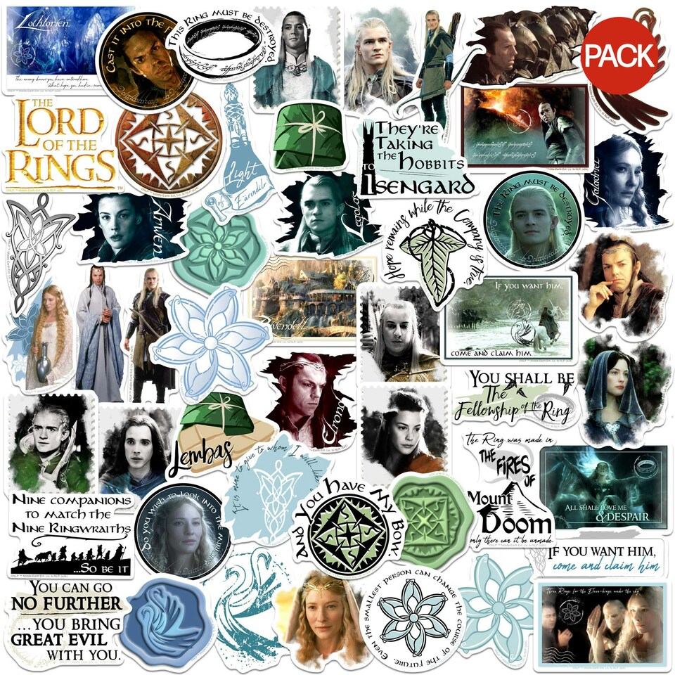 image 1 of Lord Of The Rings Deluxe Elves Stickers (Pack of 100) - Multicoloured - One Size