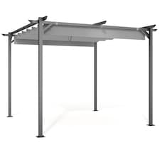 Rattantree Outdoor Retractable Pergola Gazebo Metal Canopy 8ft x 8ft