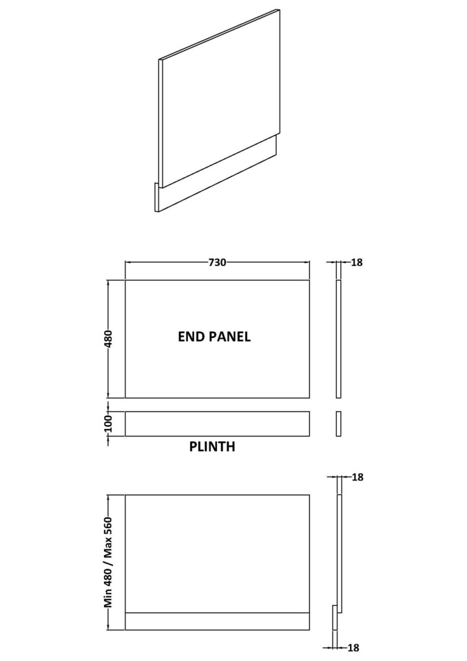 image 1 of Balterley Bath MFC End Panel & Plinth