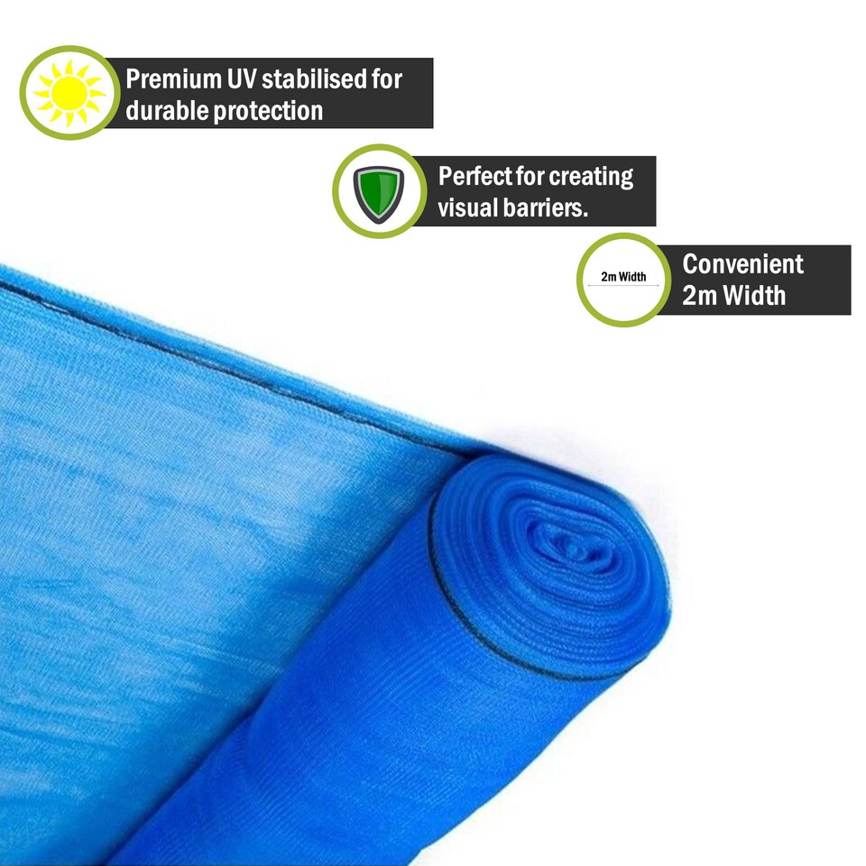 image 1 of Pegdev Blue Windbreaker Shade Netting Professional UV Stabilised Polyethylene 30m
