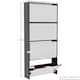 image 3 of Vida Designs Welham 4 Drawer Mirrored Shoe Cabinet Shoe Rack Storage Cupboard, Black