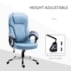 image 4 of Vinsetto Office Chair, Linen Fabric Desk Chair, Height Adjustable Computer Chair with Padded Armrests, Swivel Wheels and Tilt Function, Blue
