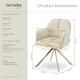 image 6 of Lounge Armchair Living Room Accent Chair 360 Swivel Slim Steel Legs Velvet Fabric  - per piece Cream | Cream/Gold