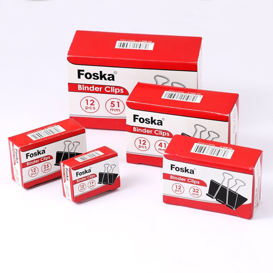 image 1 of Pack of 12 Black 51mm Foldback Binder Clips