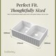 image 5 of Fireclay Kitchen Double Bowl Fluted Front Butler Sink Full Weir 795mm