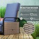 image 4 of Outsunny Rattan Garden Recliner Chair Sun Lounger w/ Side Tray Blue