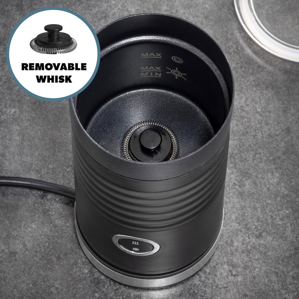 image 1 of Daewoo Electric Milk Frother 200ml Hot and Cold 4-in-1 Black