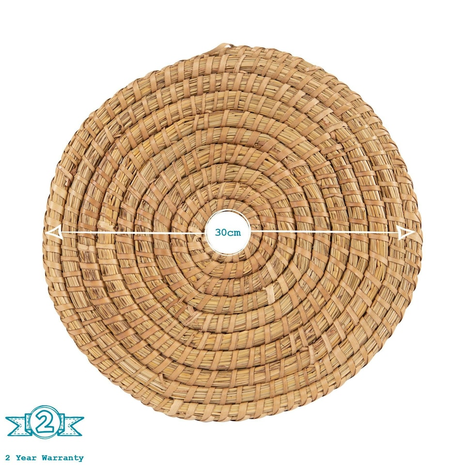 image 1 of Argon Tableware Round Woven Palm Leaf Placemats - 30cm - Pack of 6 Brown