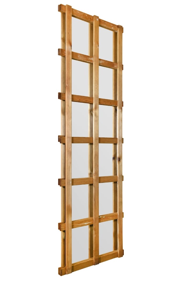 image 1 of The Trellis Garden Mirror - Large Wooden Wall Fence or Leaner Mirror 71" X 23" (179.5CM X 59.5CM). Scandinavian Red Wood | Multi