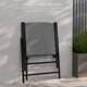 image 5 of Outsunny Folding Garden Chairs Set of 2, PE Rattan Garden Dining Chairs with Armrests, High Back and Steel Frame, Weather Resistant Outdoor Dining Furniture for Patio, Balcony, Grey