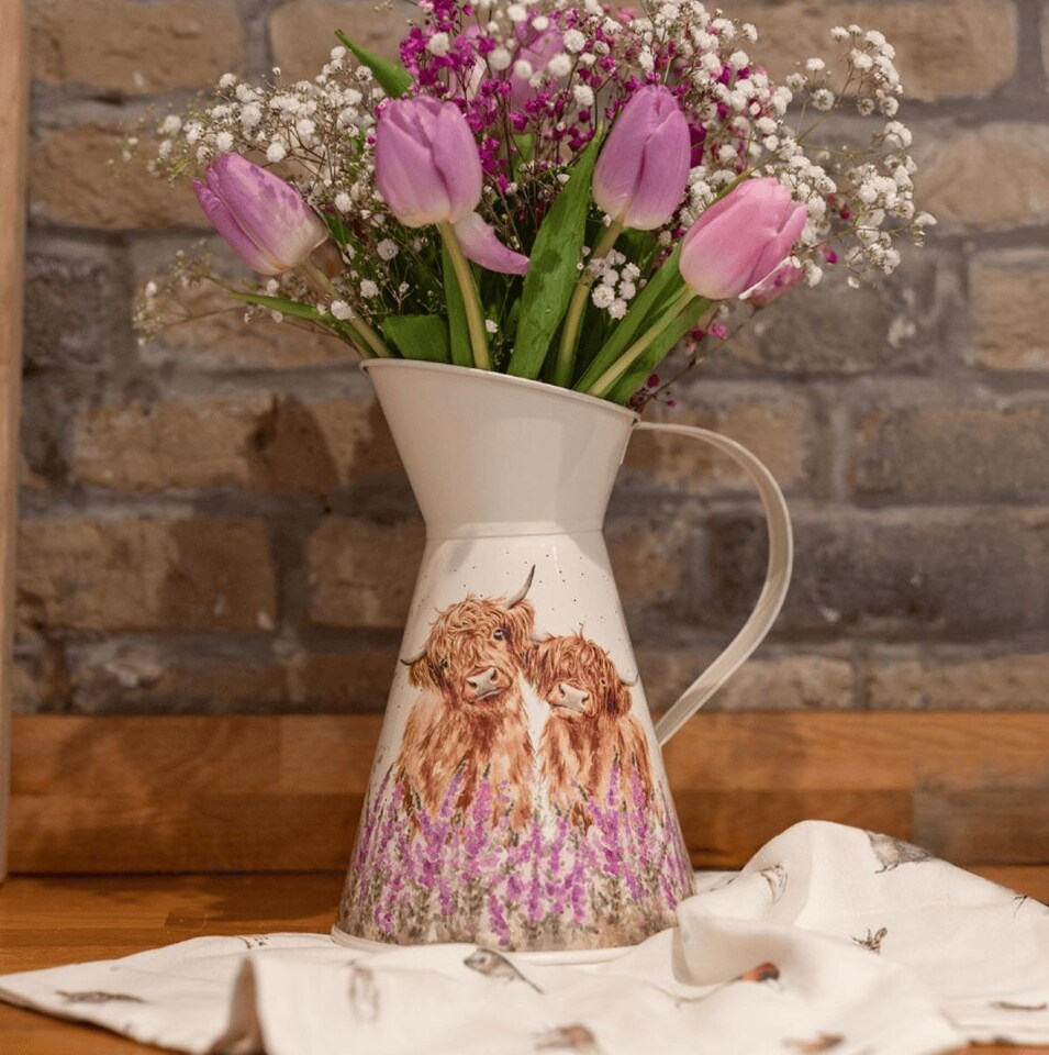 image 1 of Wrendale Designs Gentle Giants Highland Cow Flower Jug