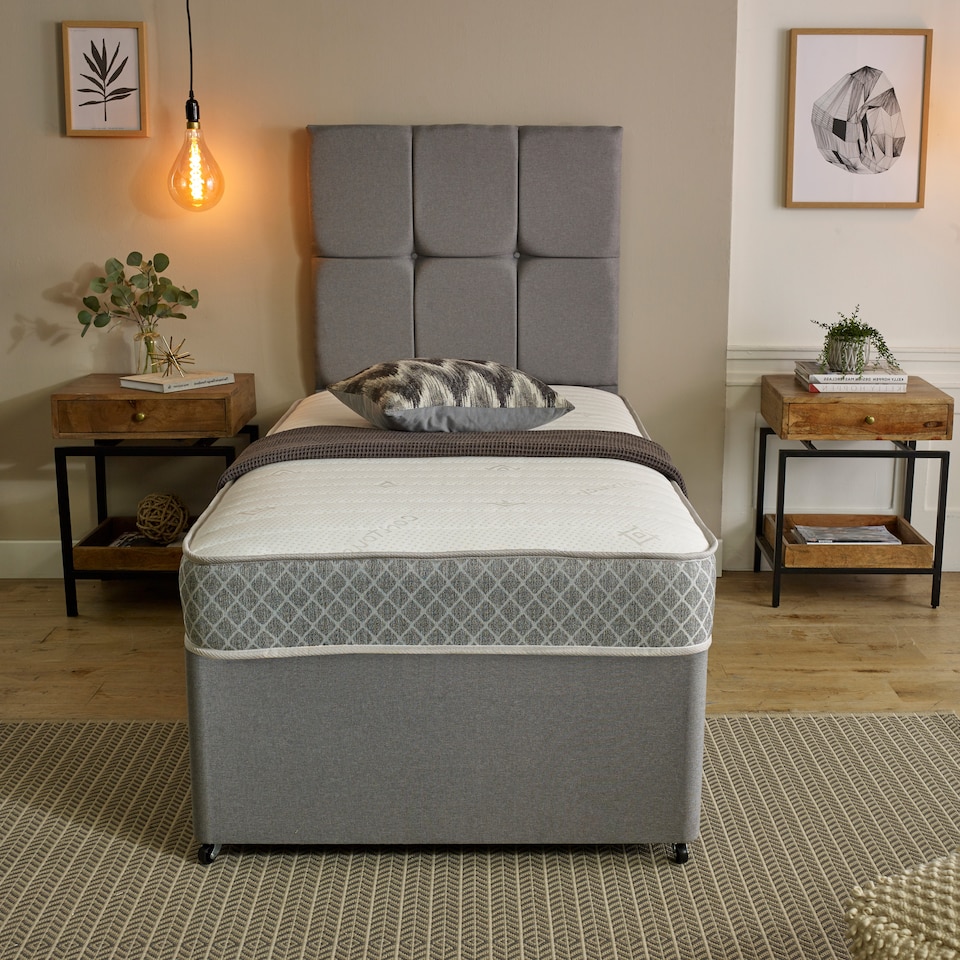 image 1 of Nebraska Hybrid Mattress - Soft Feel Quilted Cool Touch Surface | Grey | Single