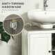 image 7 of kleankin Bathroom Sink Cabinet, Freestanding Under Sink Cabinet Adjustable Shelf White | White