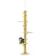 image 6 of PawHut 242cm Floor to Ceiling Cat Tree with Leaves, Scratching Post, Yellow