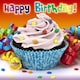 image 1 of Carte Blanche 3D Holographic Card Up Close Happy Birthday Cupcake