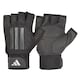image 1 of Adidas Half-Finger Weightlifting Gloves, Padded Palms & Wrist Strap, Grey, M | Grey | Grey | M