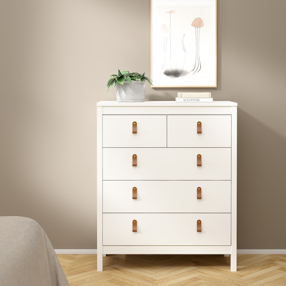 image 1 of Barcelona Chest 3+2 Drawers in White