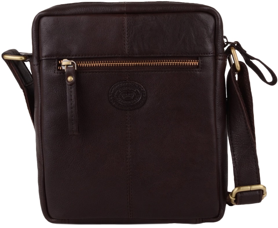 image 1 of London Leathergoods Mens / Womens Premium Soft Leather Handbag / Shoulder / Cross Body Bag | Brown | Dark Brown