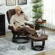 image 2 of HOMCOM Swivel Manual Recliner and Footrest Set PU Leather Chair Brown Brown | Dark Brown