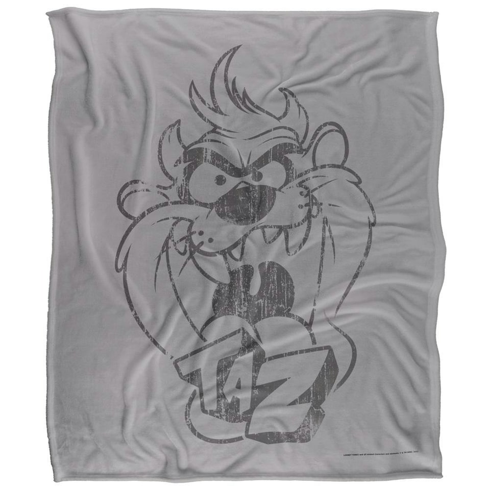 image 1 of Looney Tunes Faded Taz Blanket - Multicoloured - One Size