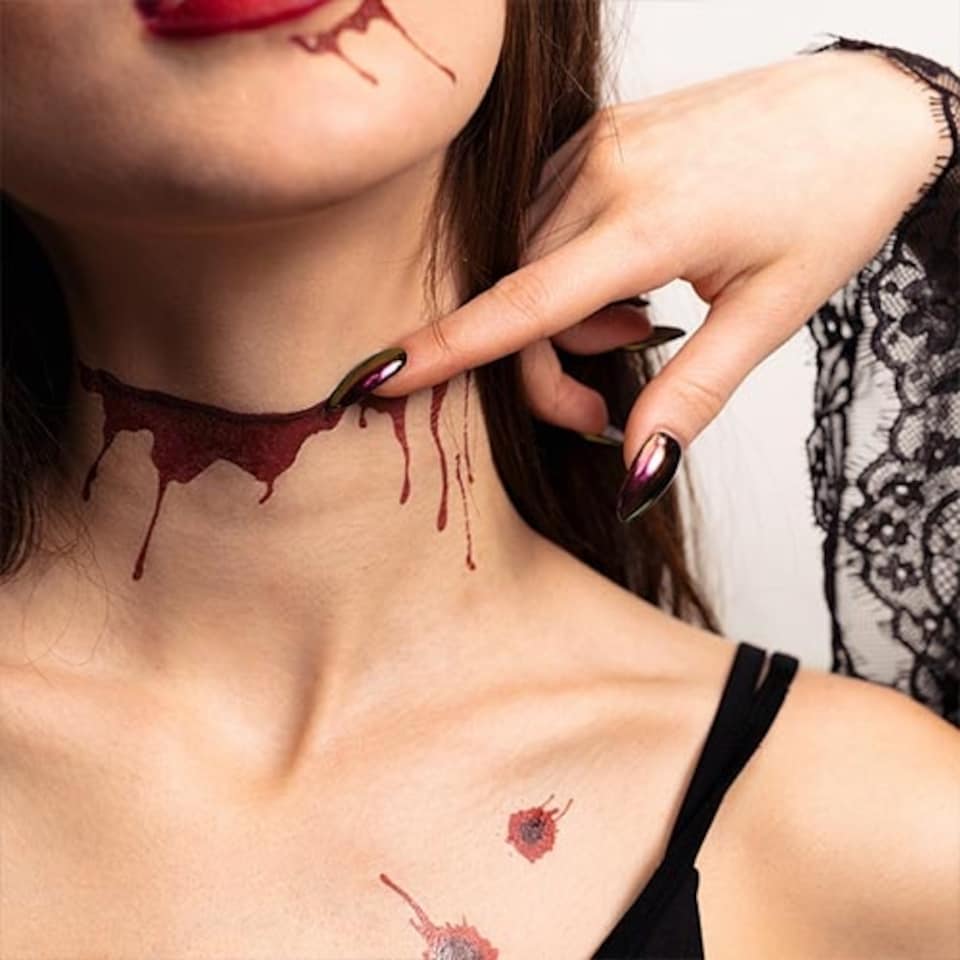 image 1 of Bloody Scars Halloween Temporary Tattoo Sheet - Pack of 13