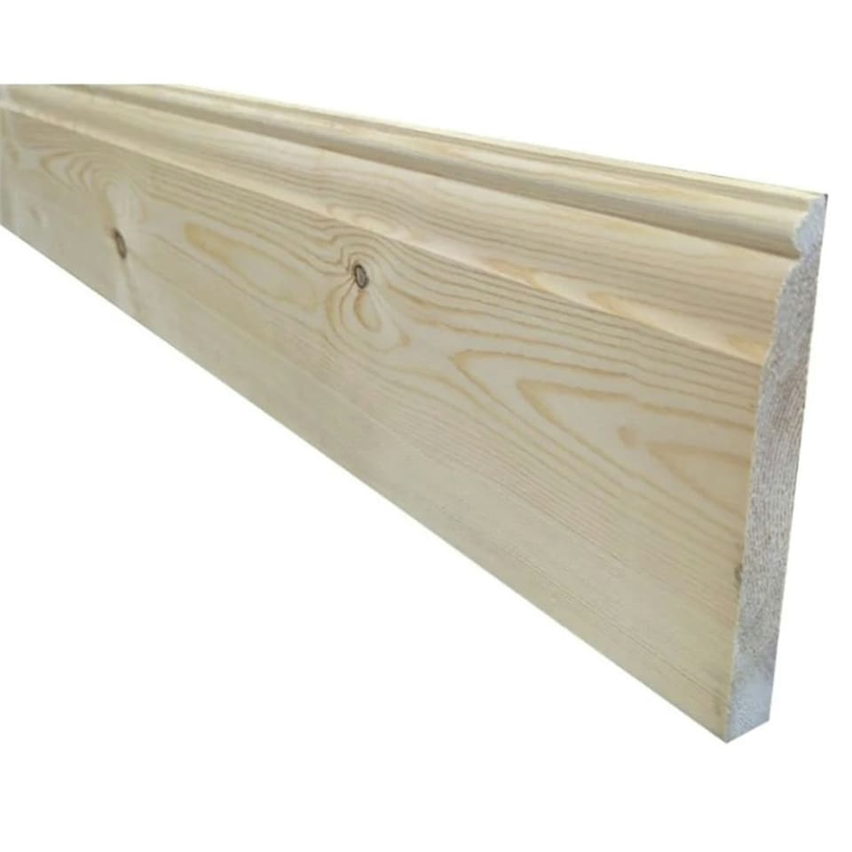 image 1 of PACK OF 20 (Total 20 Units) - 25mm x 175mm (21mm x 170mm Finish) Ovolo Softwood Skirting Board - 4.8m Length