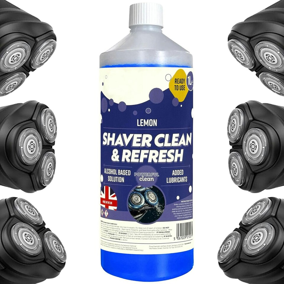 image 1 of 1 x 1 Litre Shaver Cleaning Refill Fluid Handy Size Bathroom Bottle Clean & Renew Cartridge