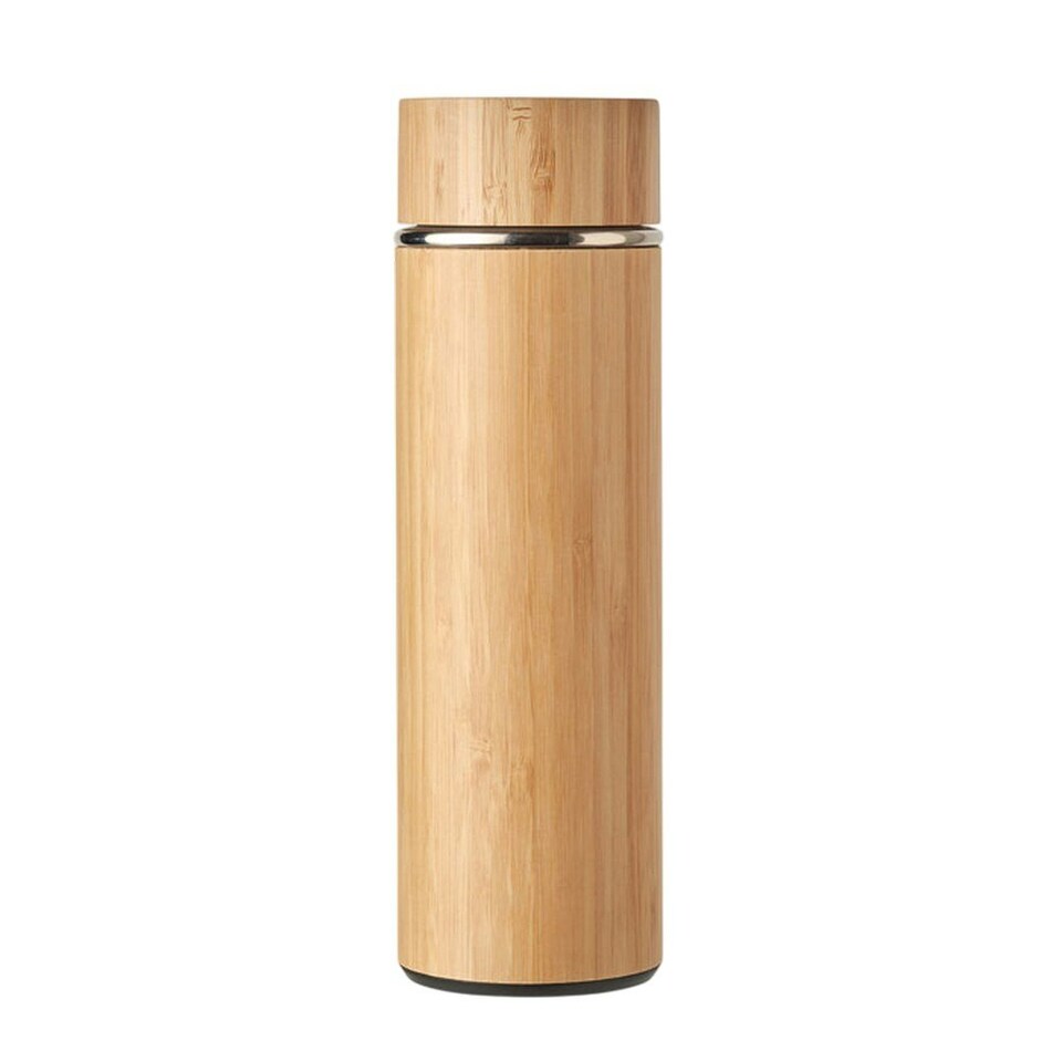 image 1 of MidOcean Tampere Double-Walled 400ml Flask - Wood - One Size Brown | One Size