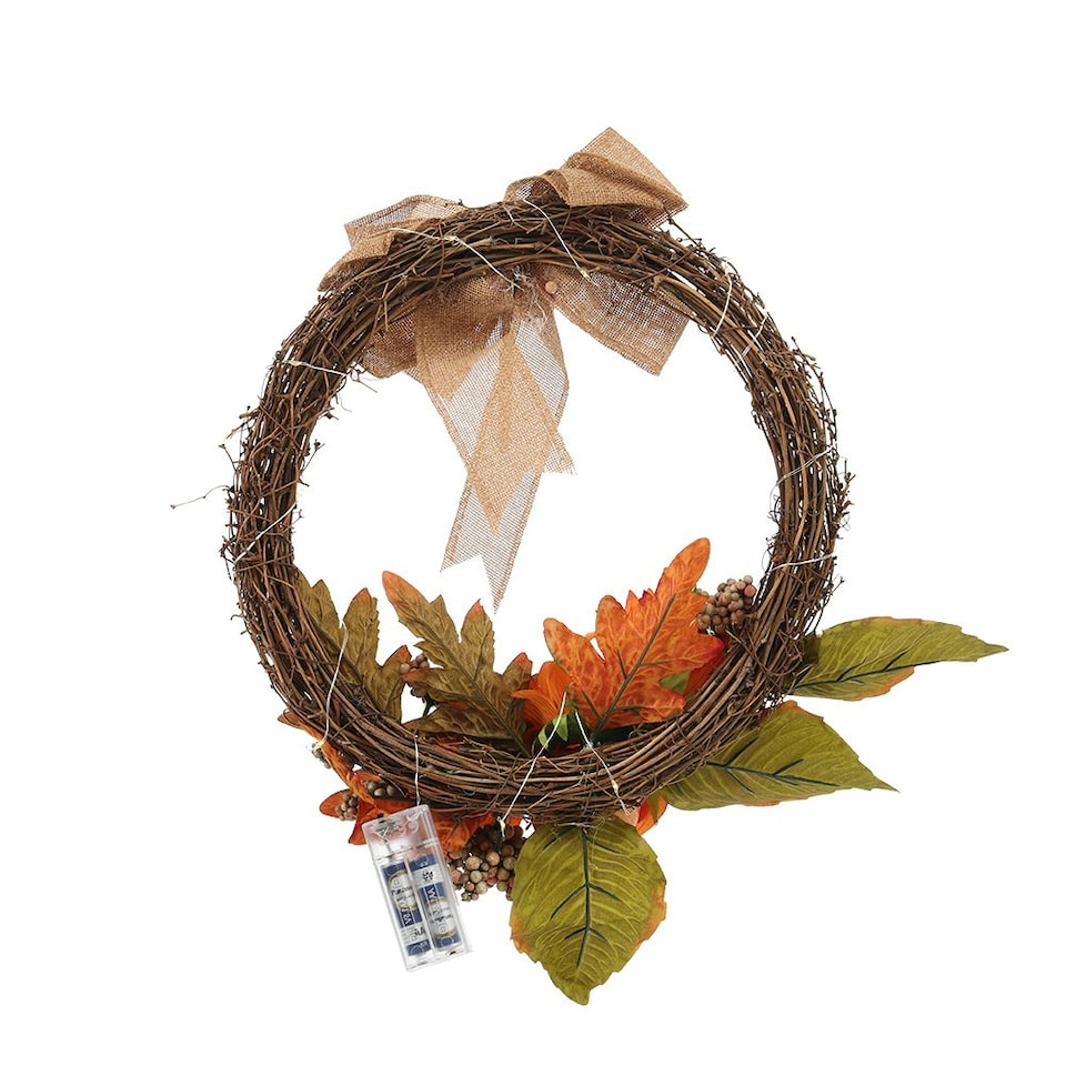 image 1 of Living and Home Halloween Decoration Sunflower Garland with Ribbon & Lights