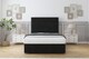 image 1 of Sloomy Texas Black Plush Ottoman Bed Base With 26" Strutted Headboard 2'6 Small Single | Black | Black | Small Single | 1