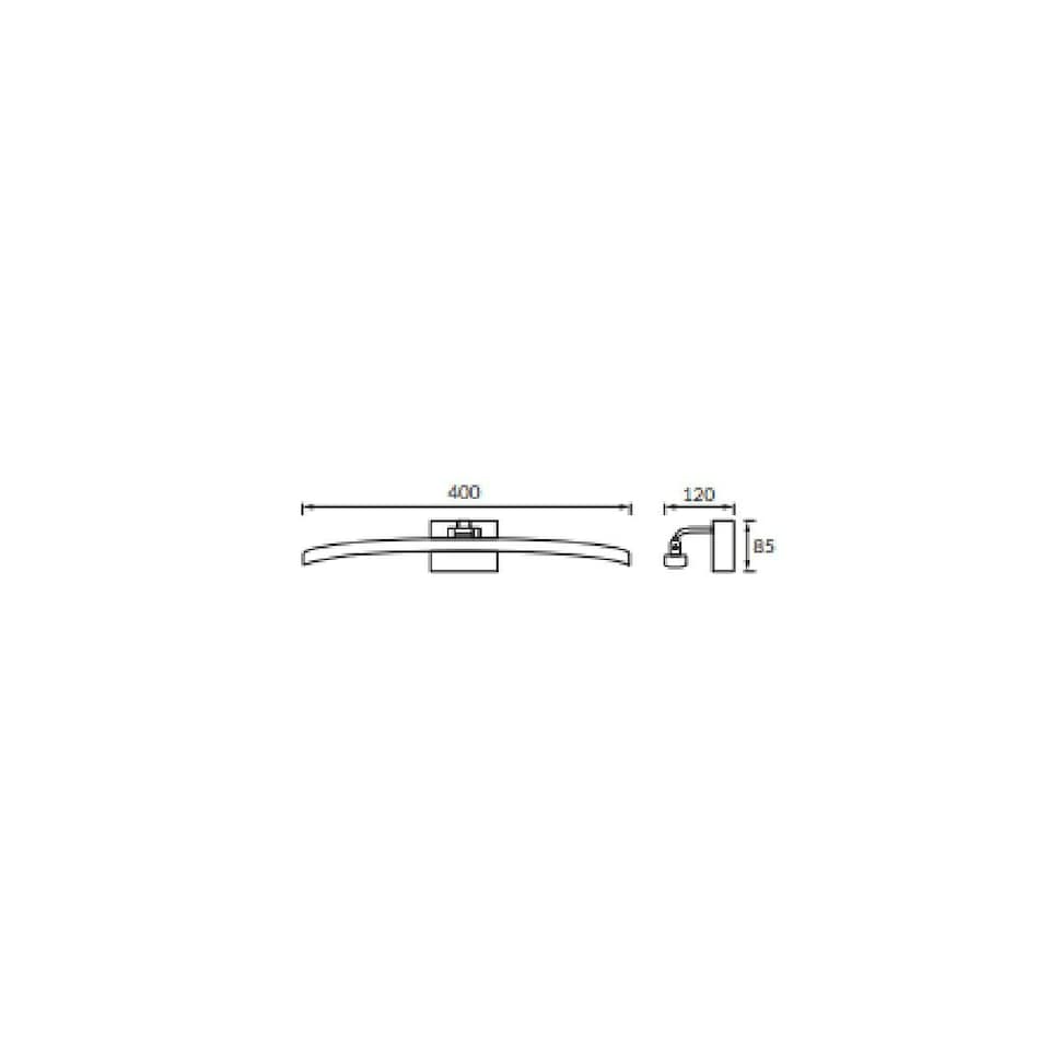 image 1 of CGC RUBY Black Curved IP44 Bathroom Mirror Wall Light 8W Black