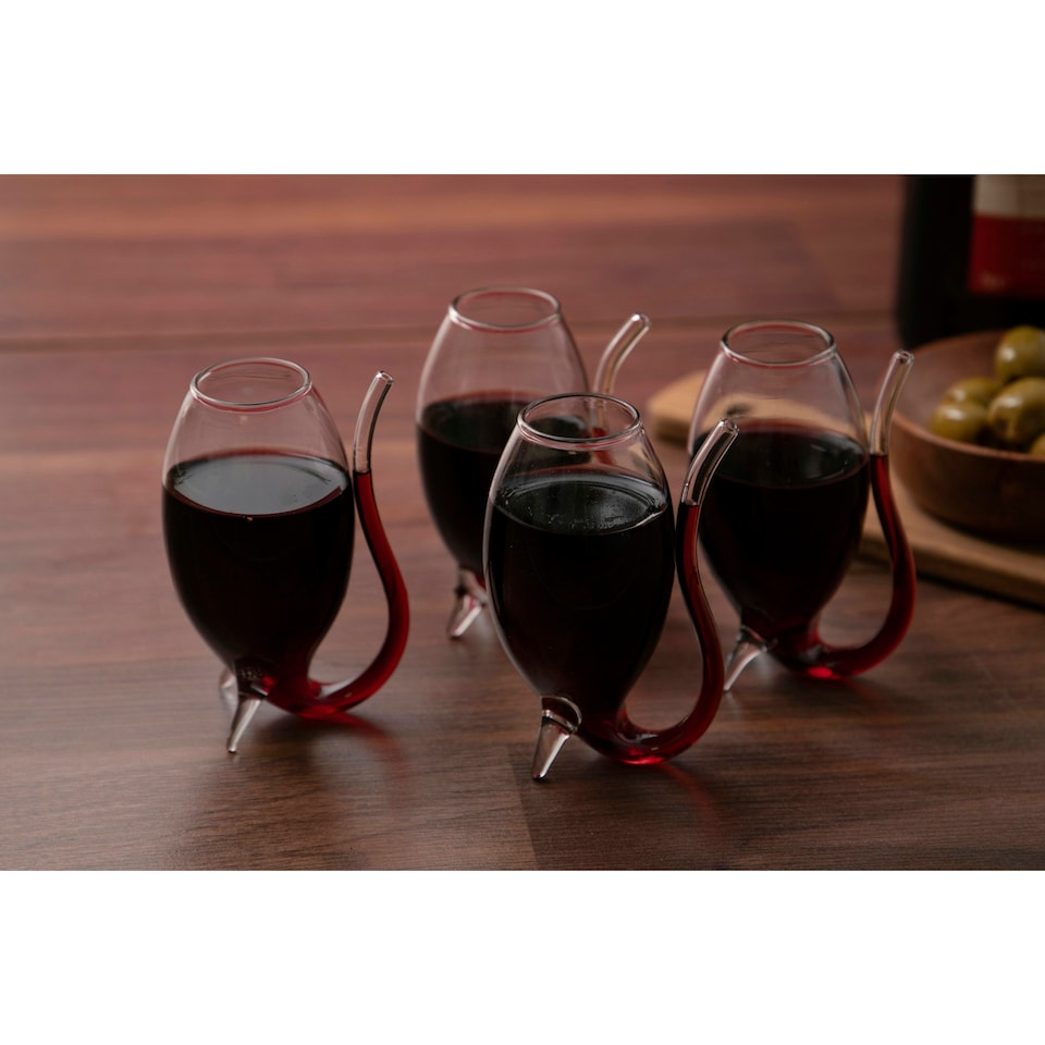 image 1 of BarCraft Glass Port Sippers Set of 4