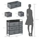 image 5 of HOMCOM Chest of Drawers with 7 Foldable Drawers, 3-Tier Fabric Bedroom Dresser, Clothes Storage Unit for Bedroom, Living Room, Grey | Grey | Grey