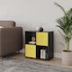 image 3 of 4-Cube Shelving Unit With Non Woven Inserts - Square | Black | Black & Yellow | 1