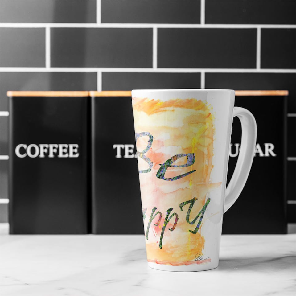 image 1 of Be Happy Latte Mug